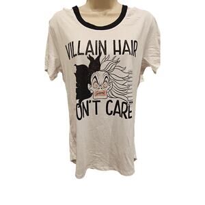 NWT Disney Cruella Deville M open shoulder Villan black white 101 dalmations NEW